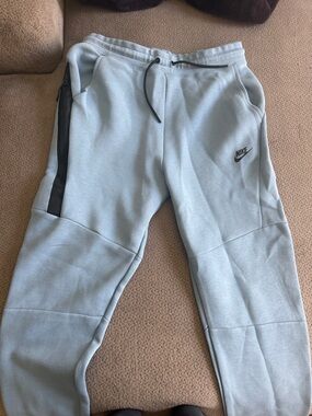 Nike Men’s Pale Blue Fleece Joggers with Black Trim